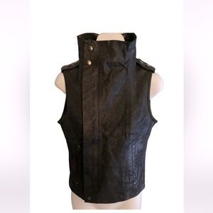 Wish  Australia Broken Leather Vest NWT